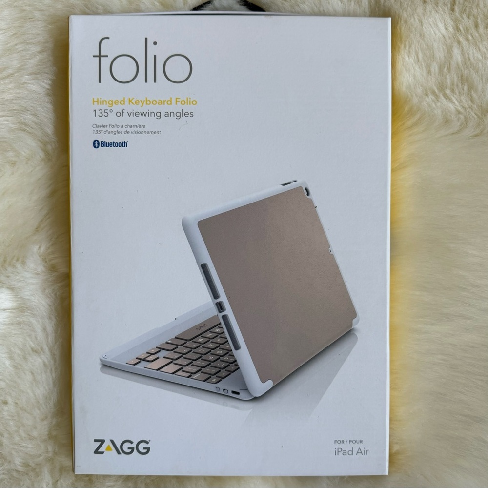 🆕 ZAGG - Ultra-Slim Bluetooth Keyboard Folio (Rose Gold) for IPad Air